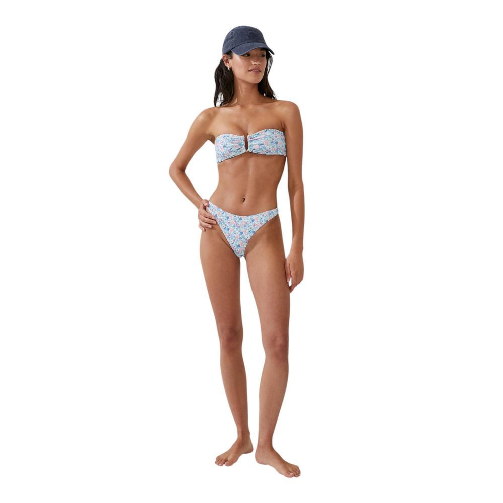 Cotton On Women's Refined High Side Bikini Bottoms Floral Fraise X-Large